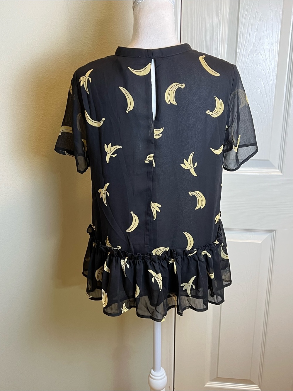 English Factory Banana Print Ruffle Hem Top - Picture 6 of 12